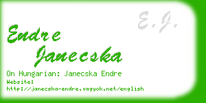 endre janecska business card